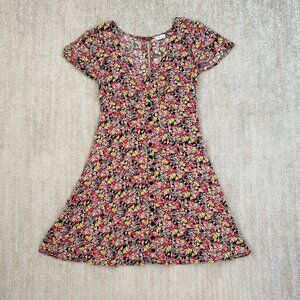 Kohl's Mason & Belle Floral Short Sleeve Rayon Mini Dress S